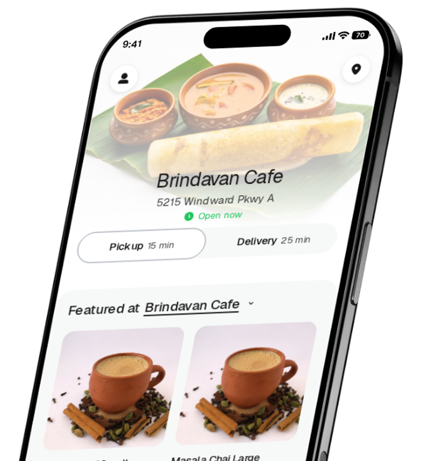 Brindavan Cafe app preview